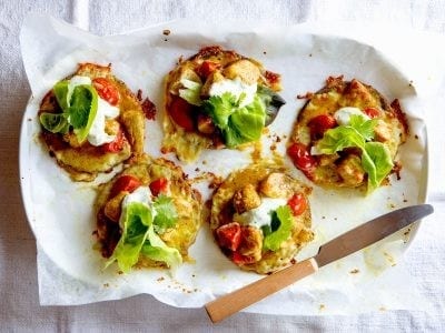 Mini Indian Style Low-Carb Chicken Pizzas