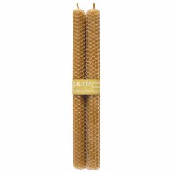Pure Beeswax Rolled Dinner Candle Set (2 CANDLES)